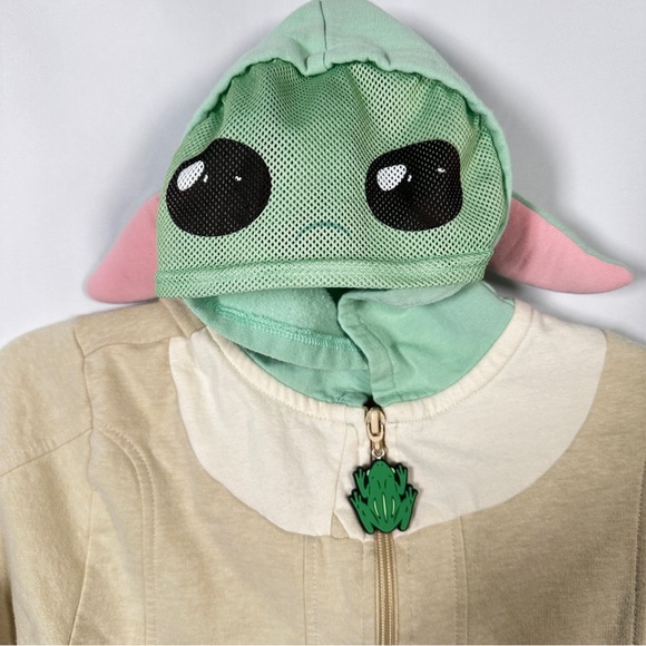 Disney Star Wars Kids “Grogu” Hoodie — 3D Ears + Peek-Through Face (M 10/12) - Picture 8 of 11